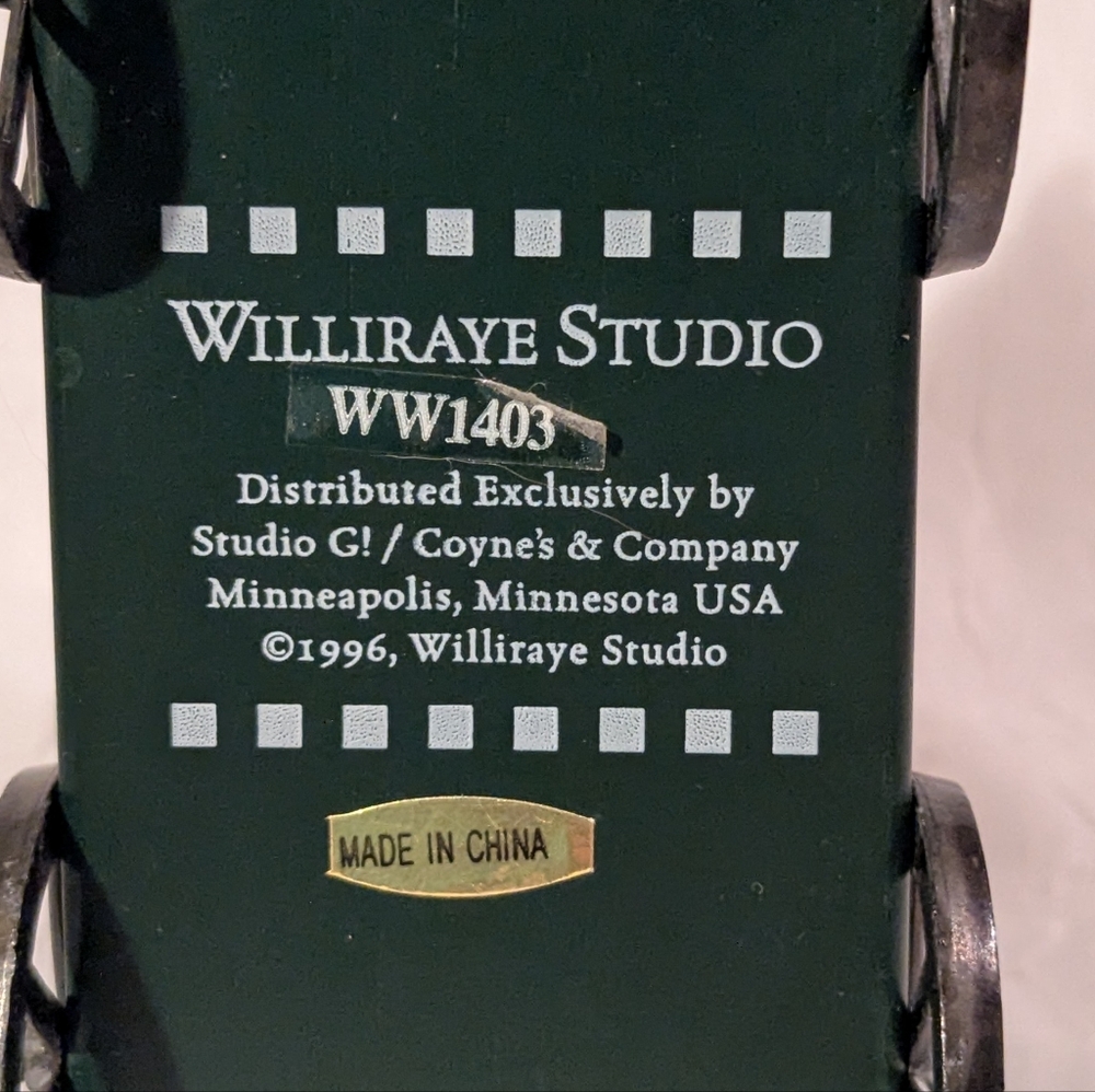 WilliRaye Studio Cow & Cat Figurine Wheels Pull Toy Rustic Farm Country Decor - Picture 12 of 13